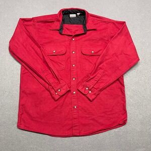 VTG Field & Stream Flannel Shirt Mens XL Red Shacket Button Down Made in USA